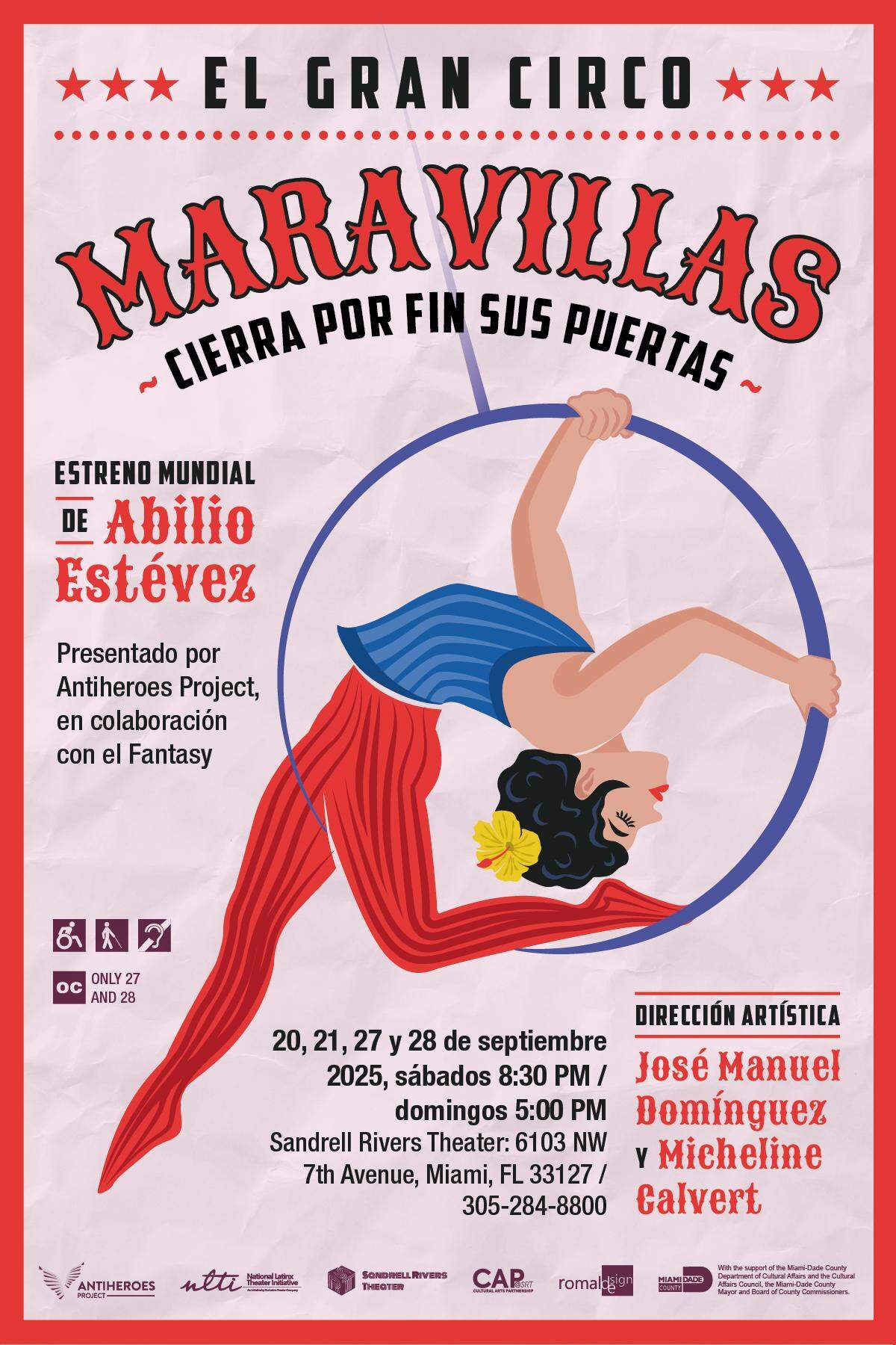 Cartel promocional de&nbsp;“El Gran Circo Maravillas cierra por fin sus puertas”,&nbsp;diseño de Pedro J. Abreu.