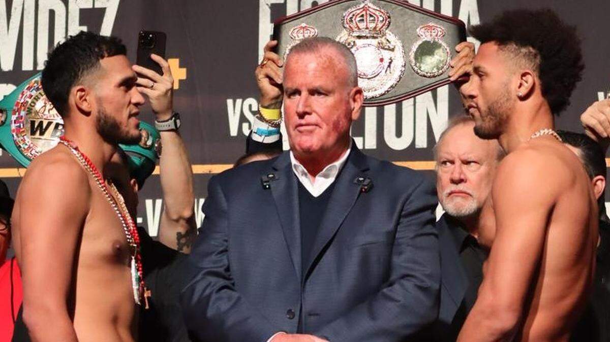 DAVID MORREL y David Benavidez en un tenso cara a cara el viernes en el MGM