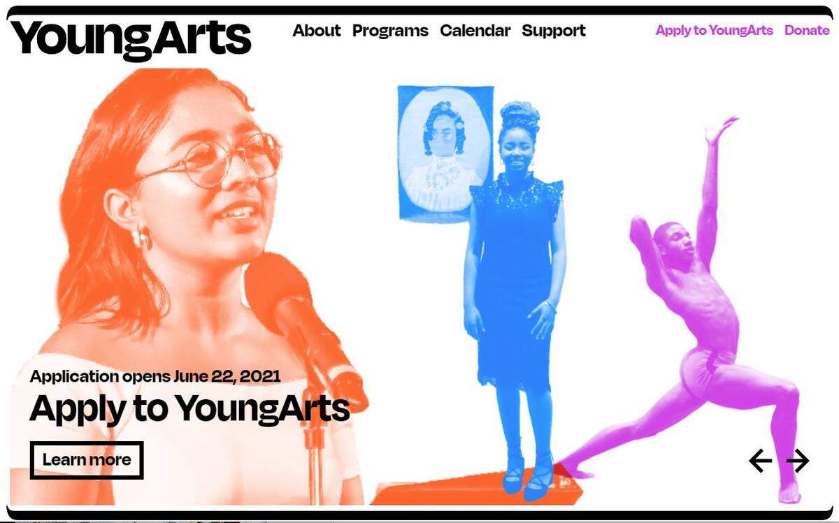 YoungArts nueva identidad visual audaz y contemporánea.