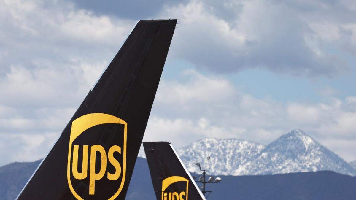 ONTARIO, CALIFORNIA - APRIL 01: The tails of UPS planes are visible at Ontario International Airport on April 1, 2024 in Ontario, California. United Parcel Service (UPS) is slated to become the United States Postal Service's (USPS) primary provider of air cargo, bringing an end to a 20-year partnership with FedEx. (Photo by Mario Tama/Getty Images)