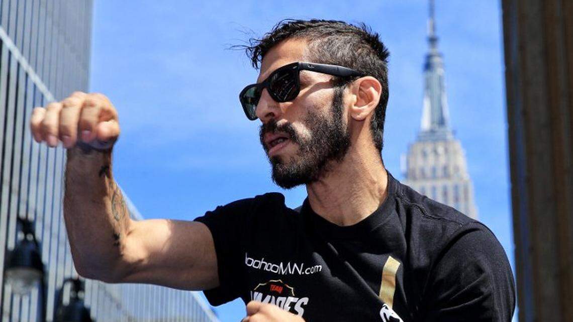 EL VENEZOLANO Jorge Linares durante un entrenamiento abierto en Nueva York.