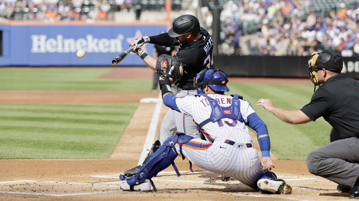 Griffin Conine sigue con paso caliente y los Marlins vuelven a vencer a los Mets en Nueva York