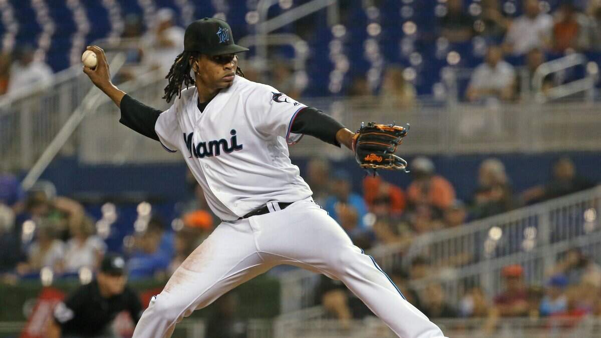 El abridor de los Marlins José Ureña lanzó seis entradas y permitió una carrera a la tanda de los Rays, en el partido celebrado el 15 de mayo de 2019 en Miami.