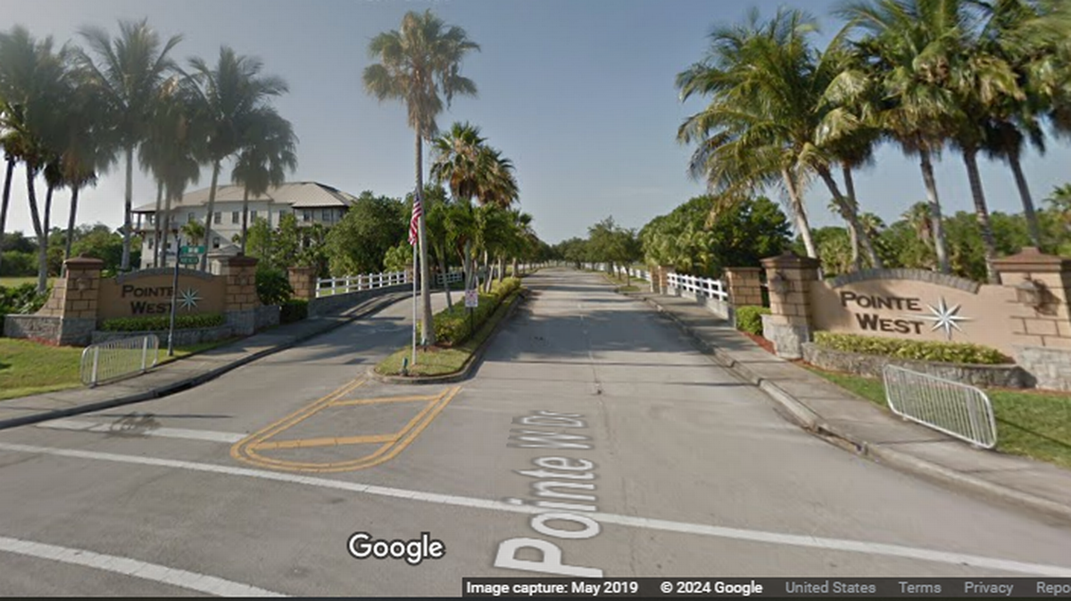 Los dos intentos de secuestro ocurrieron con días de diferencia en el área de Pointe West cerca de Vero Beach, dijeron las autoridades. Imagen de Street View de mayo de 2019. © 2024 Google