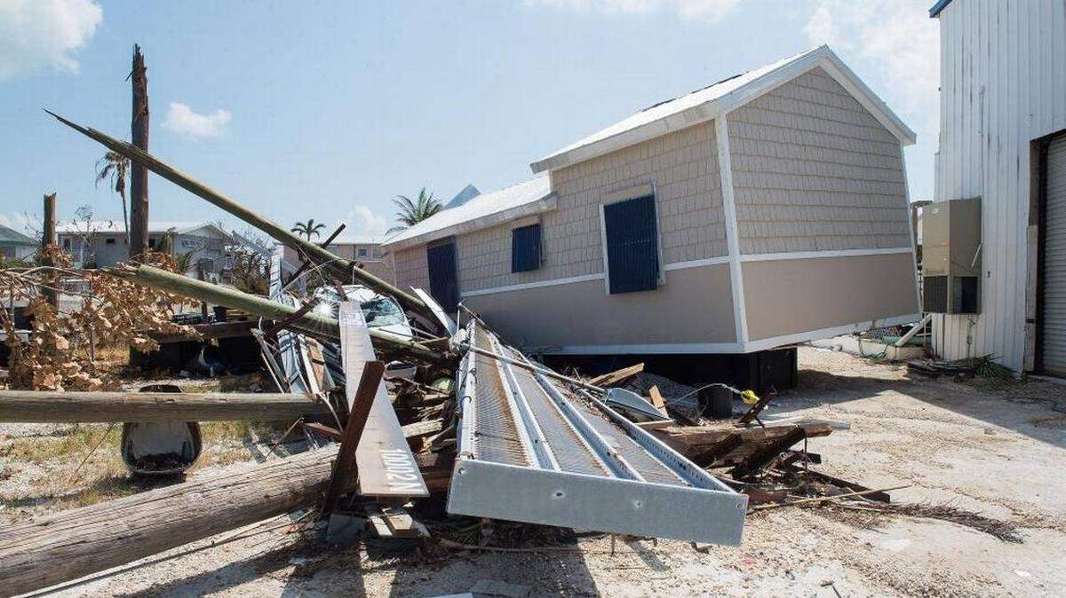 Una vivienda dañada en Big Pine Key, Florida, tras el paso del huracán Irma el martes 19 de septiembre de 2017. 