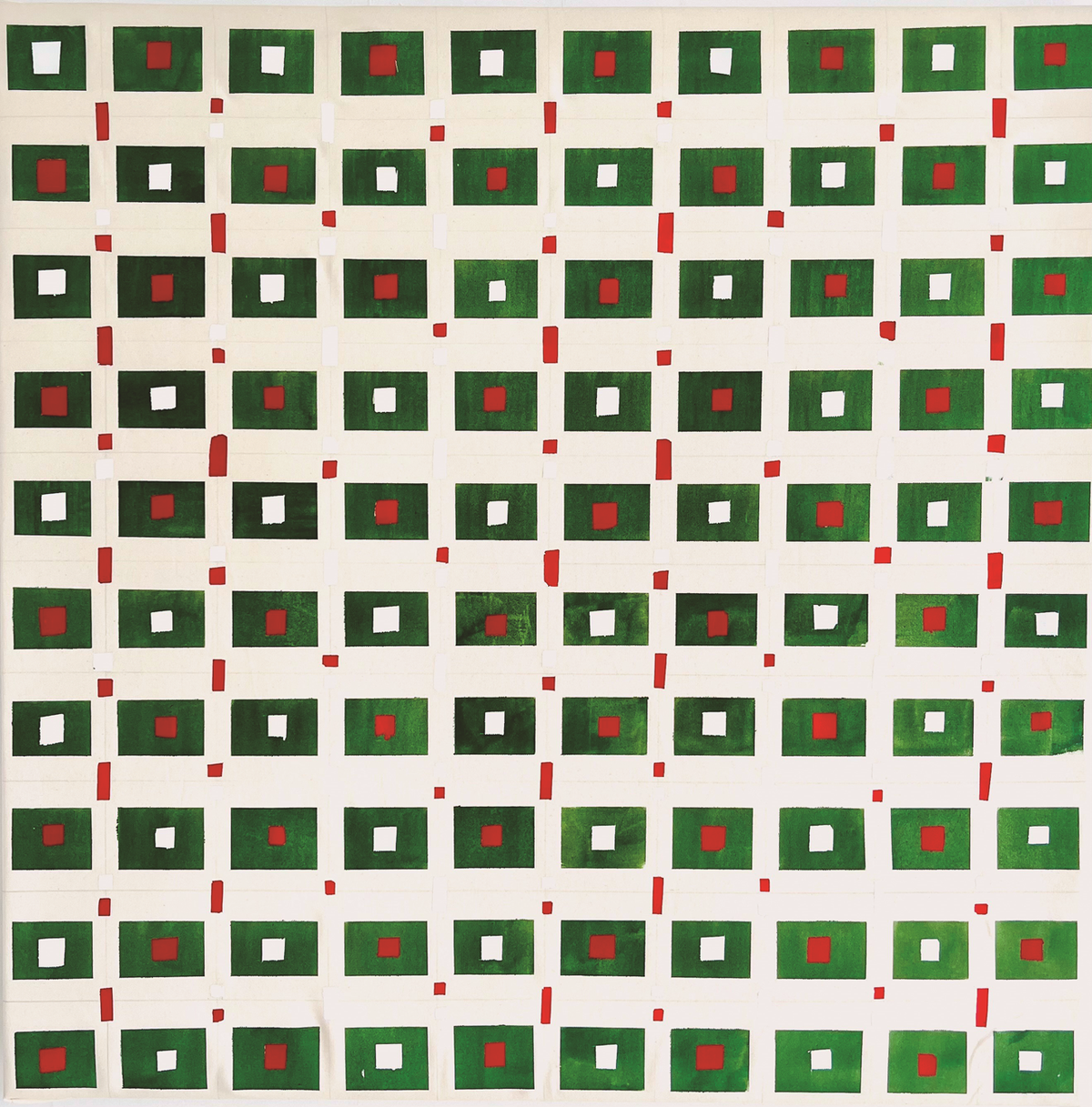 “Sin título”, 2024, de Martín Pelenurn. Pintura acrílica sobre lienzo, 39 x 39 pulgadas (100 x 100 cm.).
