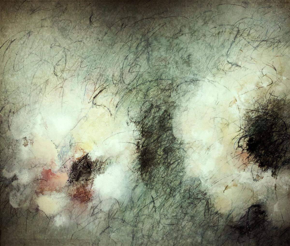 “Open-Closed”, 1979, crayón de acrílico y lápices sobre lienzo.