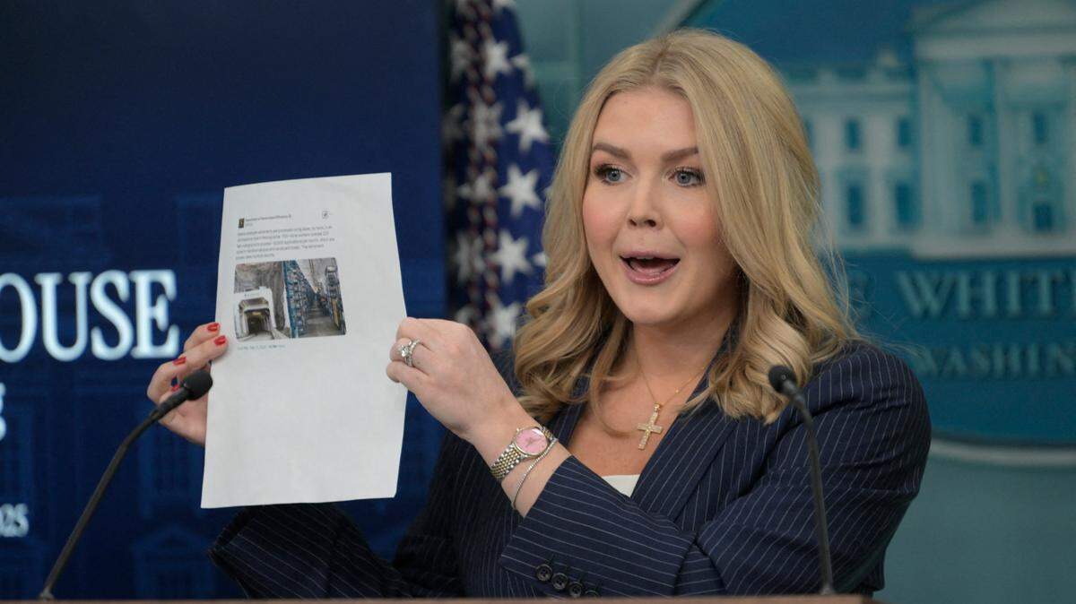 La secretaria de prensa de la Casa Blanca, Karoline Leavitt, responde preguntas el miércoles 12 de febrero de 2025, en Washington, D.C.