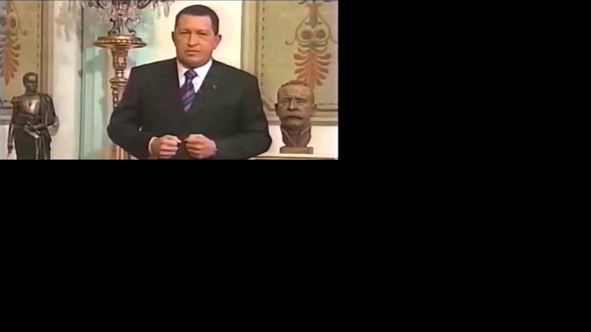 Captura del video de Hugo Chávez hablando sobre el referendo revocatorio.