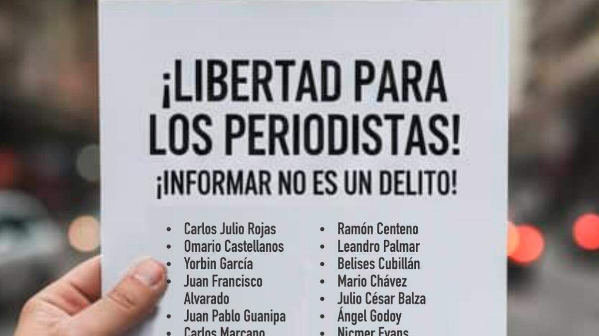 El gremio periodístico venezolano exigió la liberación inmediata de 21 trabajadores de la prensa acusaciones de terrorismo y traición a la patria.