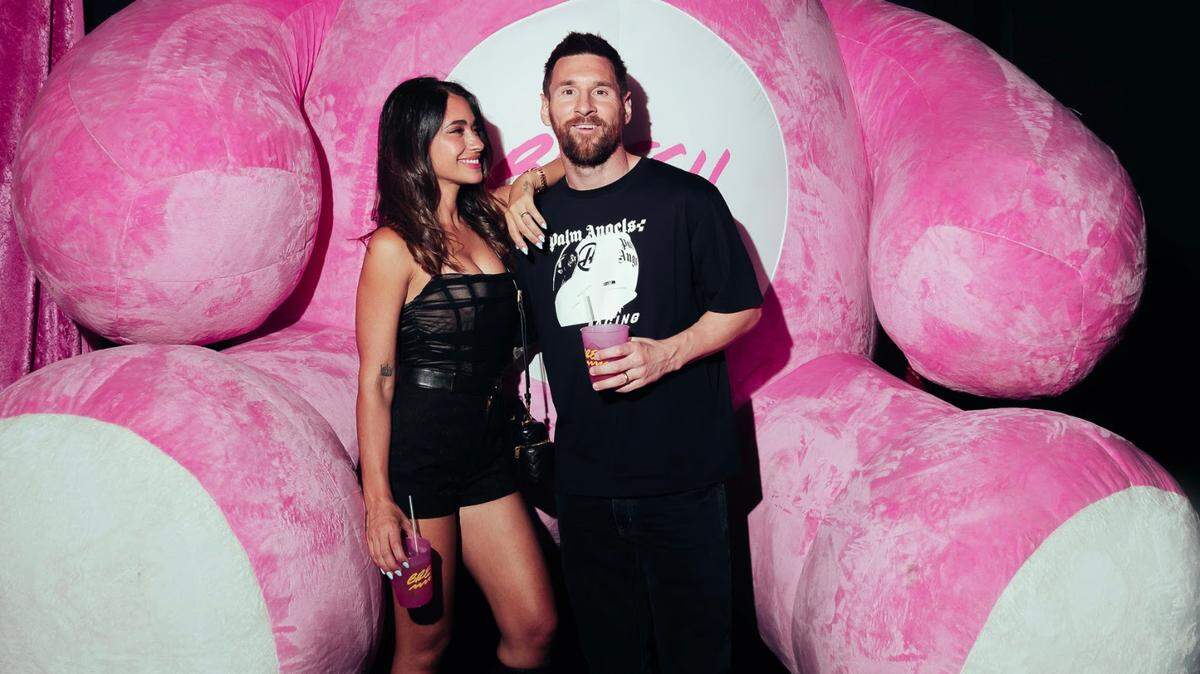 Leo Messi y su esposa Antonela en la fiesta Bresh en Miami