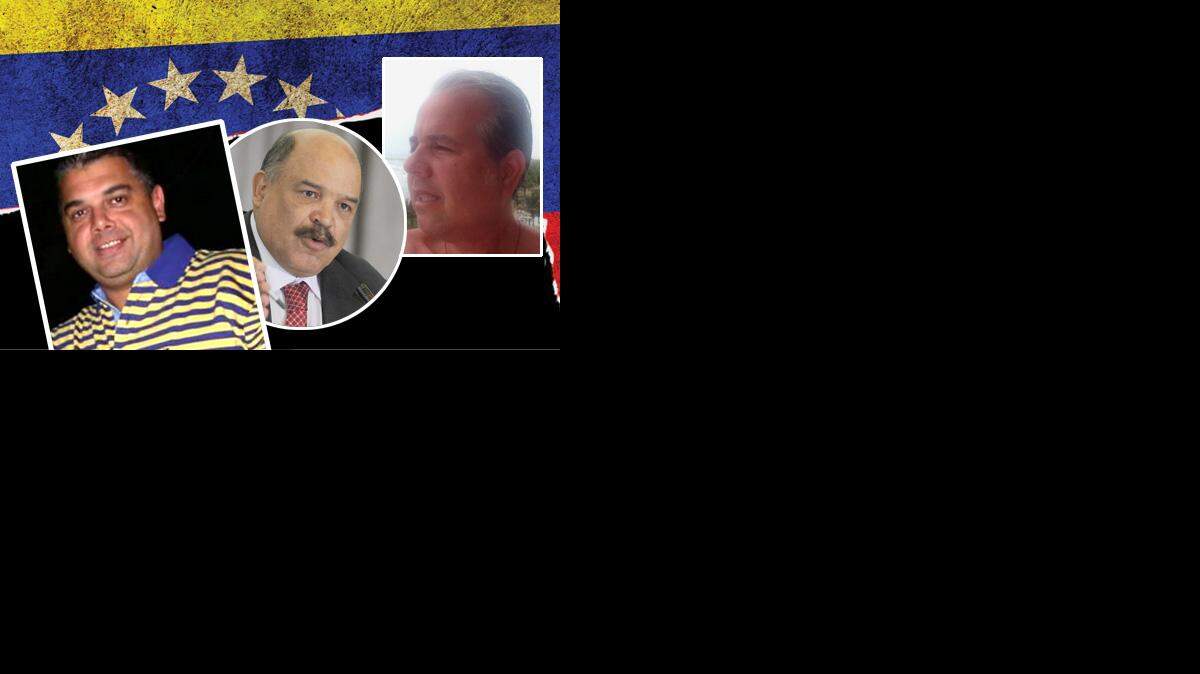 Tulio Antonio Hernández Fernández (izq.) y Gabriel Ignacio Gil Yánez (der.) están acusados de participar en una red de lavado de dinero en Andorra, en nombre del gobierno venezolano. Hernández tiene un pasaporte diplomáticos en donde aparece como asesor de Nelson Merentes (centro), presidente del Banco Central de Venezuela.   