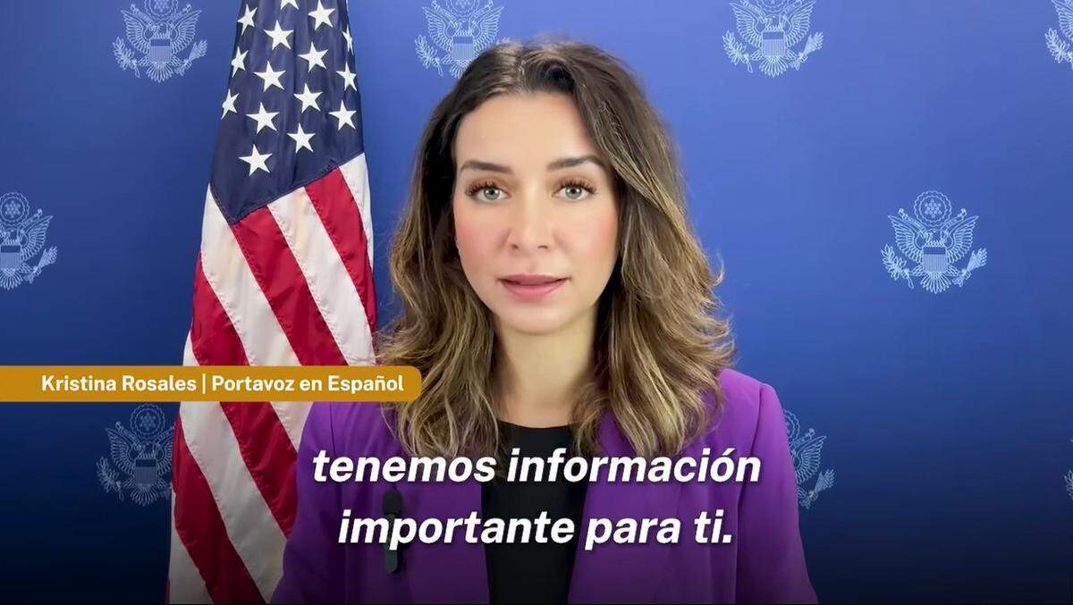 La portavoz del Departamento de Estado de EEUU, Kristina Rosales, llamó a los cubanos a no creer “rumores” tras la suspensión temporal del permiso de viaje a EEUU bajo el parole humanitario de Biden.