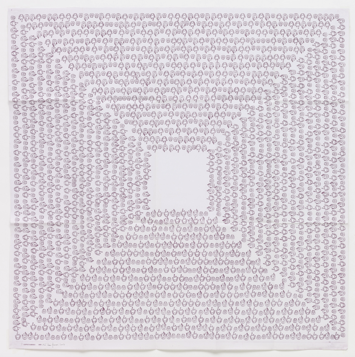 ‘Espectadores recíprocos’, 1981, Heliografía, 31.5 x 39 pulgadas.