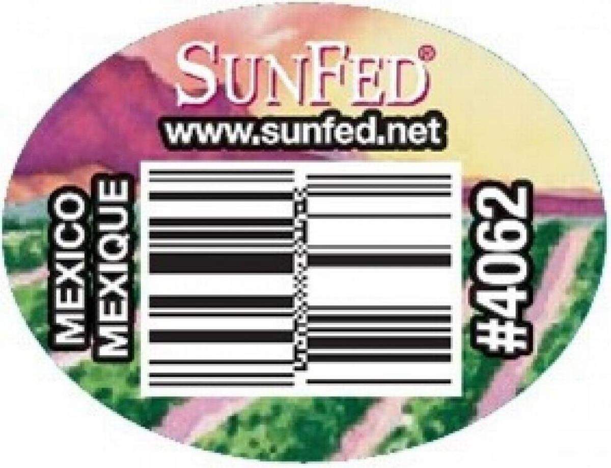 La etiqueta de SunFed PLU en pepinos que se vendieron individualmente y cuya recogida se ordenó.