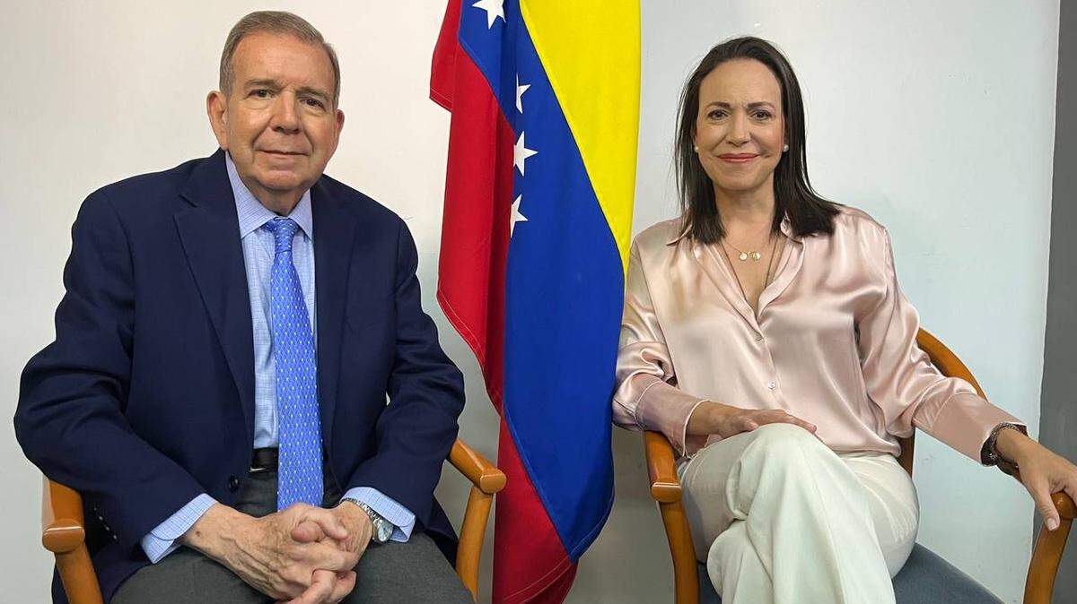 El candidato de la oposición venezolana Edmundo González Urrutia y la dirigente opositora María Corina Machado participaron por video en la Conferencia de las Américas realizada esta semana en Washington.