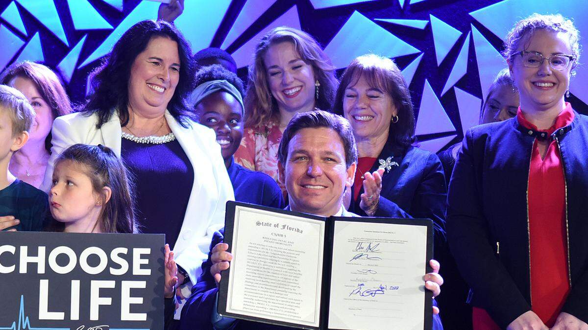 Florida Gov. Ron DeSantis signed a six-week abortion ban that Amendment 4 will overturn if approved by at least 60% of voters in the Nov. 5 elections.