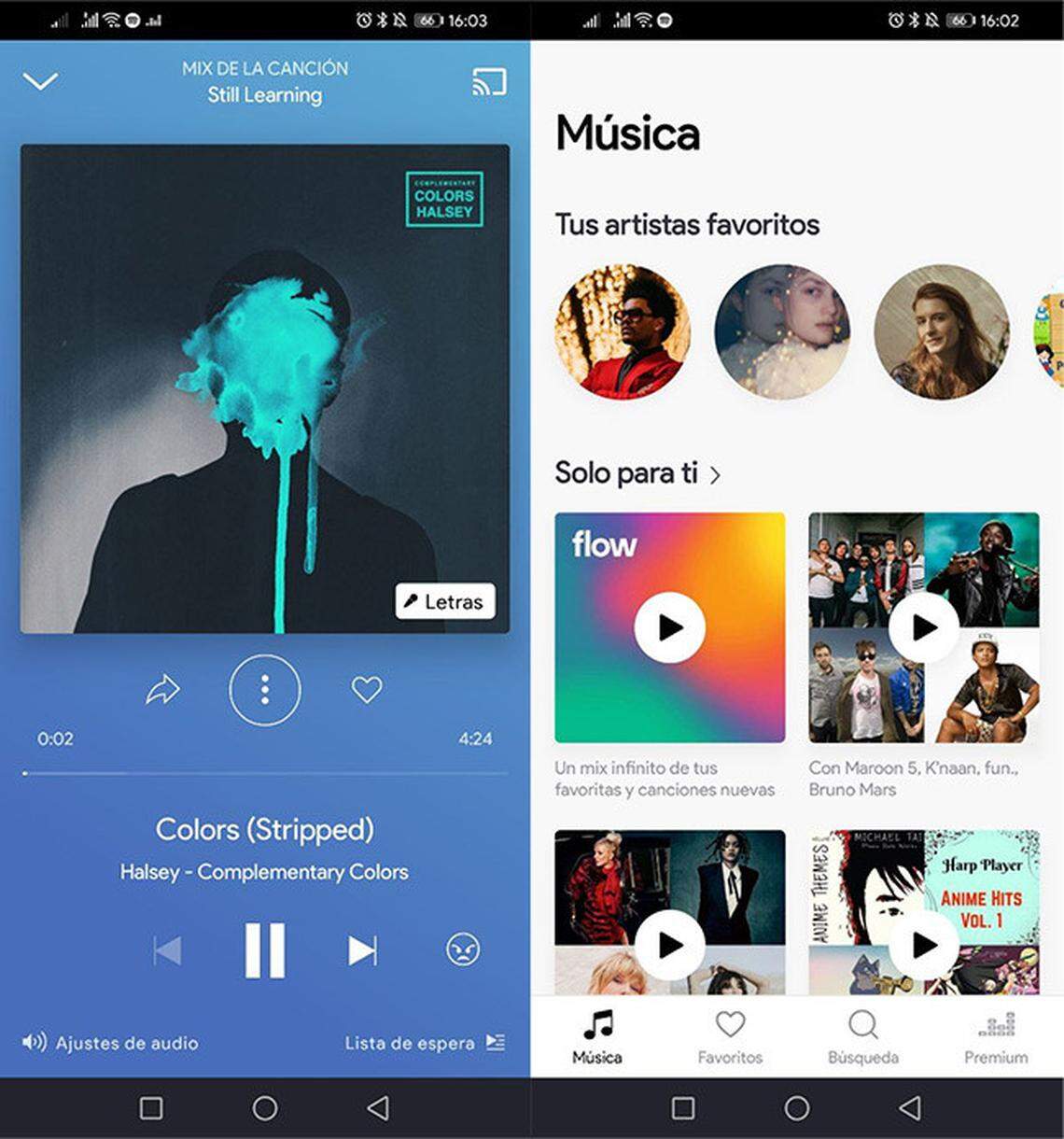 Deezer, con oferta muy similar a Spotify, y acceso a 56 millones de canciones gratis, pero con reproducción aleatoria y anuncios.