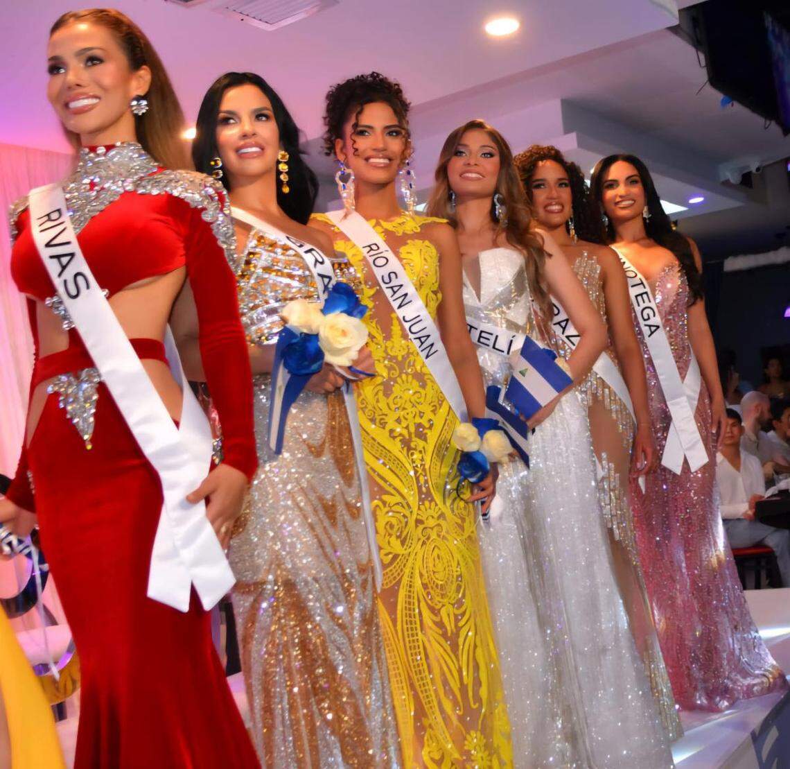 Some of the 16 Miss Universe Nicaragua candidates, who are preparing in Miami to select the Central American country’s representative for the Miss Universe pageant in Thailand in November.
