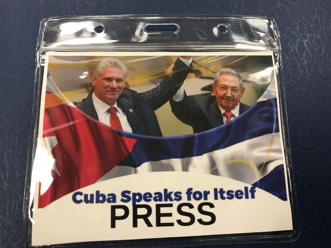 Press credential for journalists to cover a Riverside Church event in New York organized by IFCO/Pastors for Peace.