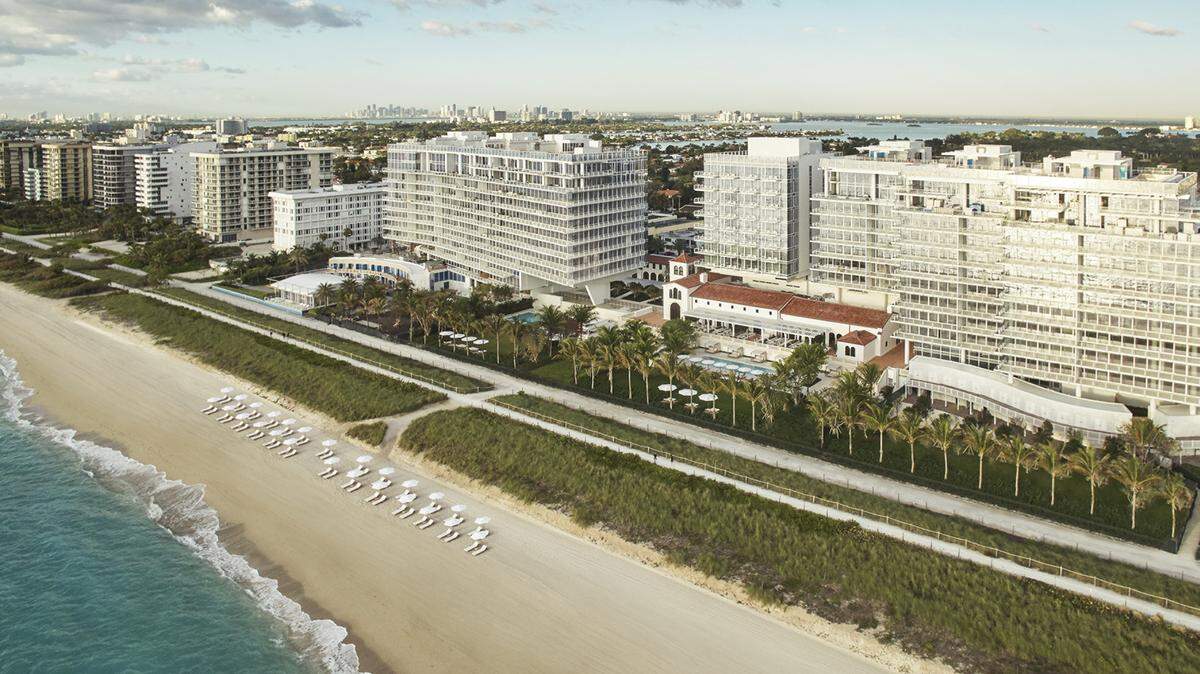 Actress Lynda Carter bought a condo unit at the Four Seasons Residences at The Surf Club. Above: A photo of the development completed in 2017.