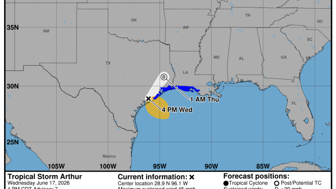 Arthur, primera tormenta de la temporada de huracanes en el Atlántico, se forma en Texas