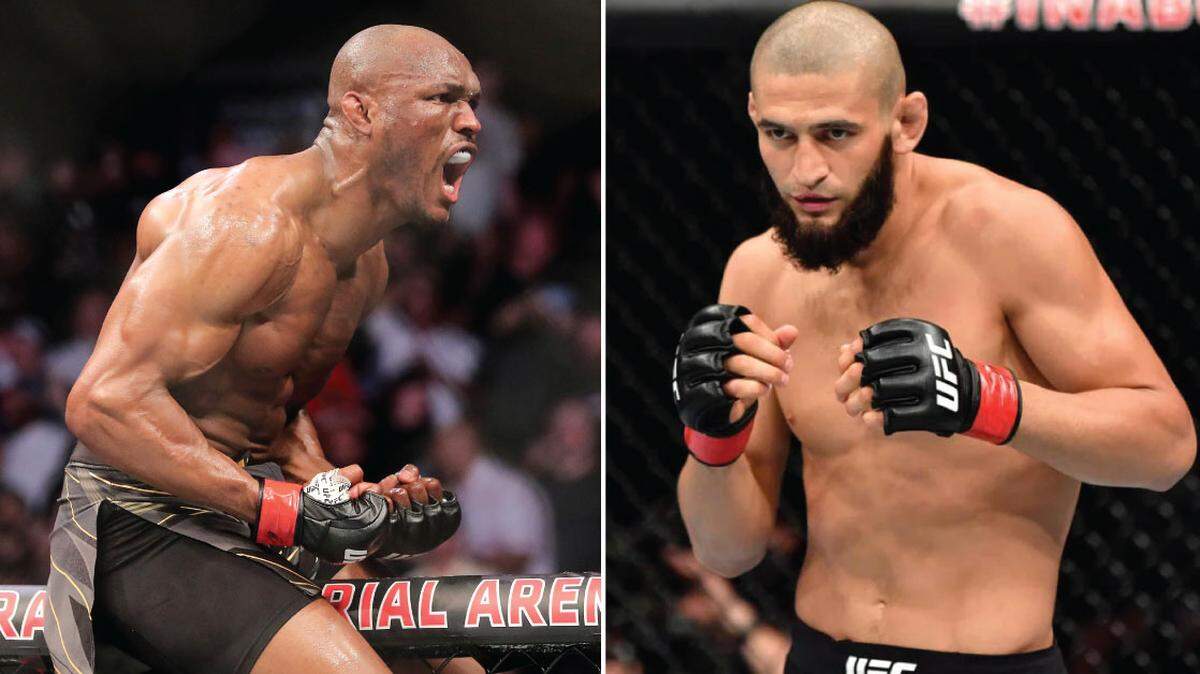 Kamaru Usman (izq.) entrena en el sur de la Florida para algo grande. ¿Qué pudiera ser? De acuerdo con Khamzat Chimaev todo estaría en movimiento para un choque en el evento que la UFC prepara para octubre en Abu Dhabi.
