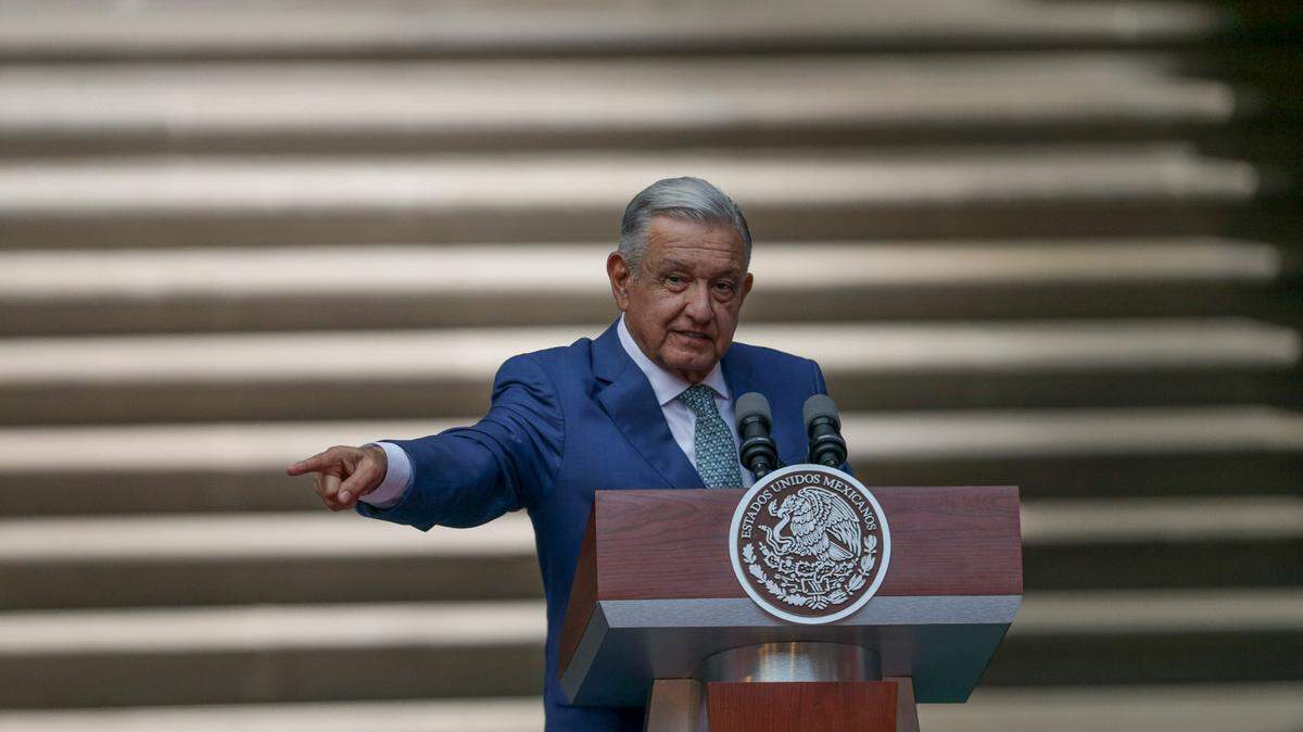 President Andres Manuel Lopez Obrador speaks at a news conference at the end of the North American Leaders’ Summit in Mexico City in January.