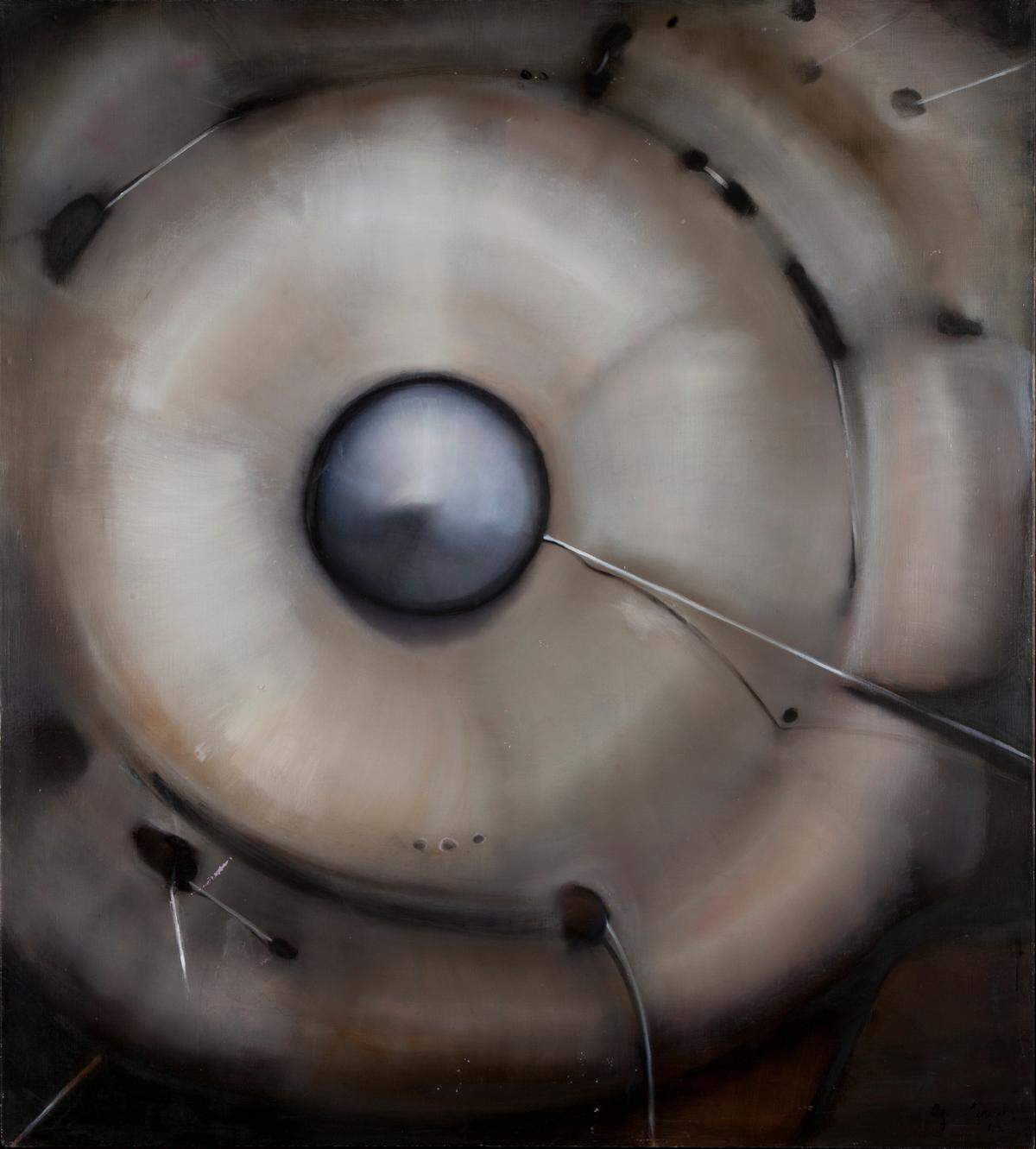 “Cousures”, 1962, óleo sobre lienzo, 51.5 x 46.5 pulgadas. Donado por José Martínez Cañas, MET 77.10.7.
