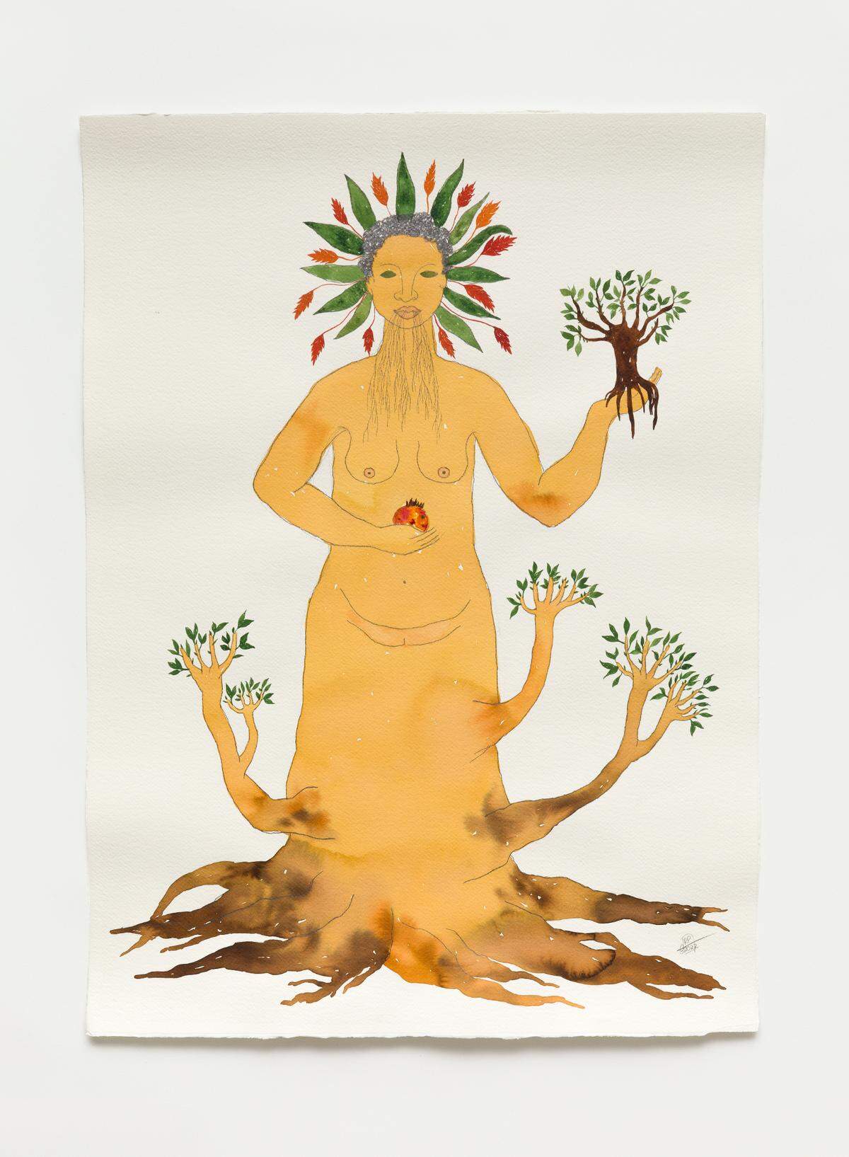 Jatobá series , 2022, de la artista Rosaba Paulino. Acuarela y grafito sobre papel, 30,3 x 22 pulgadas. The55Project Art Foundation en la Galería Piero Archigarry, Miami.