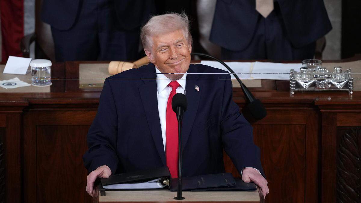U.S. President Donald Trump delivers his State of the Union address during a Joint Session of Congress at the U.S. Capitol on Feb. 24, 2026, in Washington.