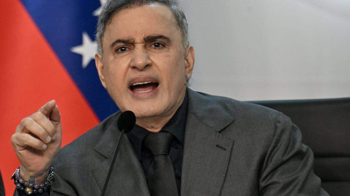Venezuela's Attorney General Tarek William Saab speaks during press conference in Caracas on January 6, 2026. Venezuela's Attorney General, Tarek William Saab, asked a New York judge on January 6 to "recognize the lack of jurisdiction" of the court where deposed president NicolÃ(degrees)s Maduro is being tried for drug trafficking and terrorism, following his capture by the United States. (Photo by Juan BARRETO / AFP via Getty Images)