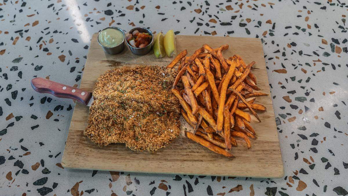 A New York Strip Milanesa from the menu at La Casa de La Milanesa located in the Midtown area in Miami, on Tuesday, May 26, 2026.