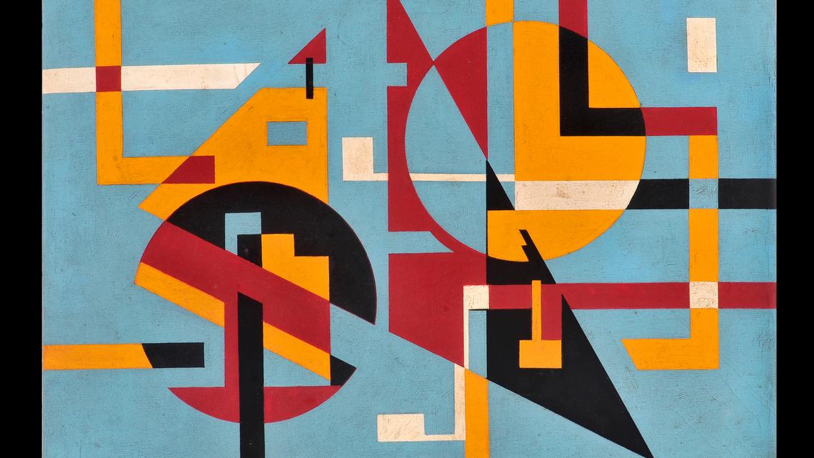 'Sin título', circa, 1950. de Sandú Darié, óleo sobre lienzo, 43 x 60 cm.