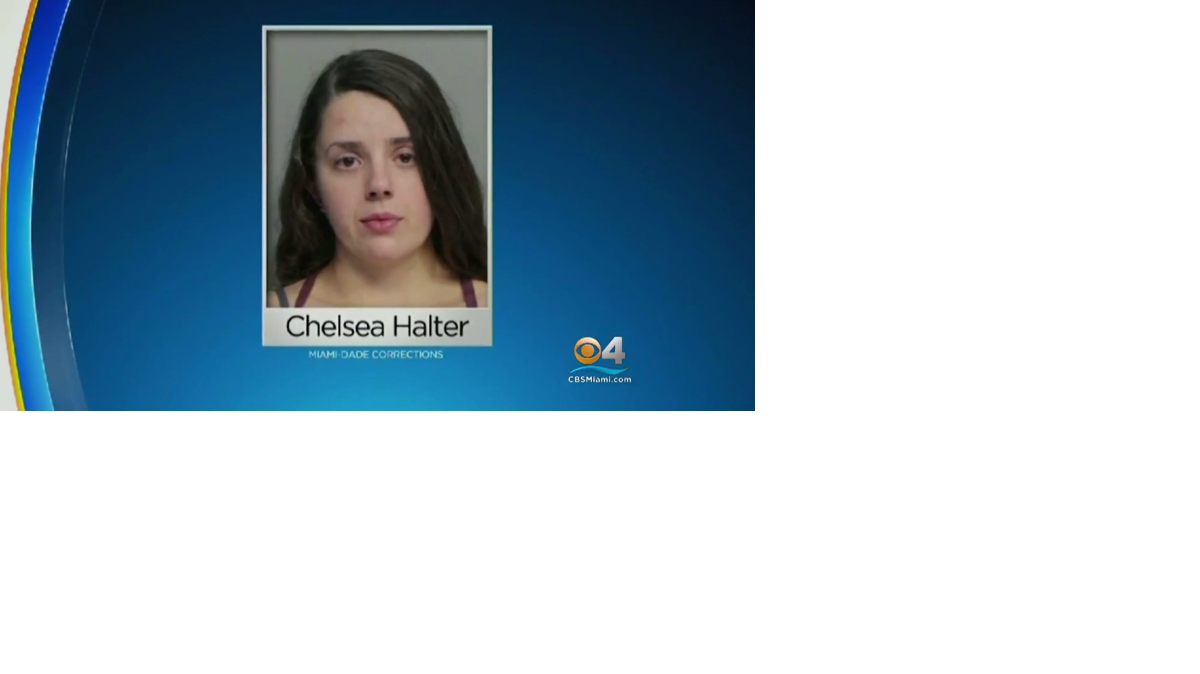 Chelsea Halter fue arrestada y acusada de causar los accidentes el miércoles en la madrugada tras manejar a contravía en la concurrida autopista de Miami. Halter salió bajo fianza el miércoles en la tarde.
