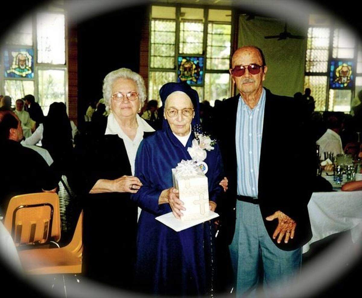 Georgina and Tarcisio Nieto with the late Sister Francisca Jauregui, one of the Daughters of Charity pioneers in Miami.