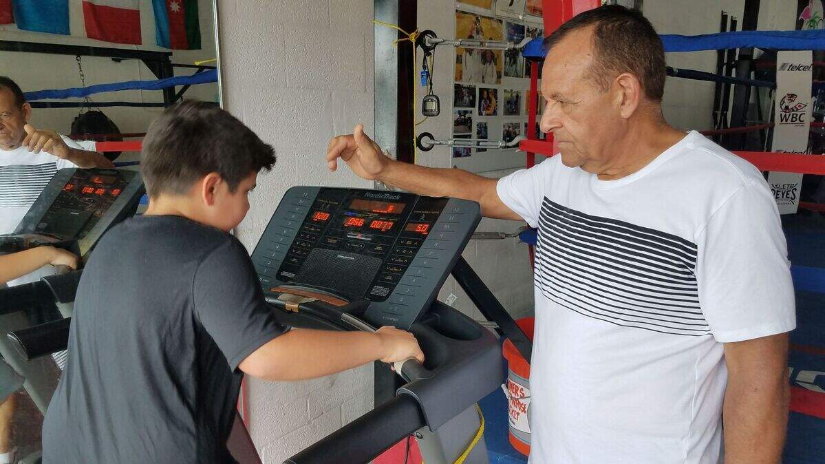 PEDRO ROQUE trabaja en su gimnasio de Miami.