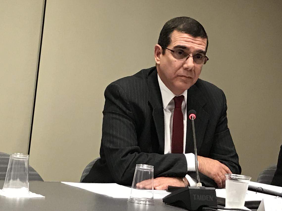 José Ramón Cabañas, embajador de Cuba en Estados Unidos, en el evento "Advancing Environmental Sustainability and Historic Preservation in Cuba. Cuba-U.S. Collaboration in a New Era of Change".