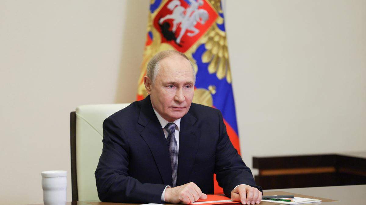 RUSSIA, MOSCOW REGION - JULY 4, 2025: Vladimir Putin, President of Russia, holds a meeting of the Security Council via video link from his residence of Novo-Ogaryovo. Andrei Babushkin/Russian Presidential Press and Information Office/TASS/Sipa USA