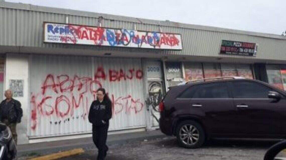 Police investigating defacing of headquarters for Miami group with close ties to Havana