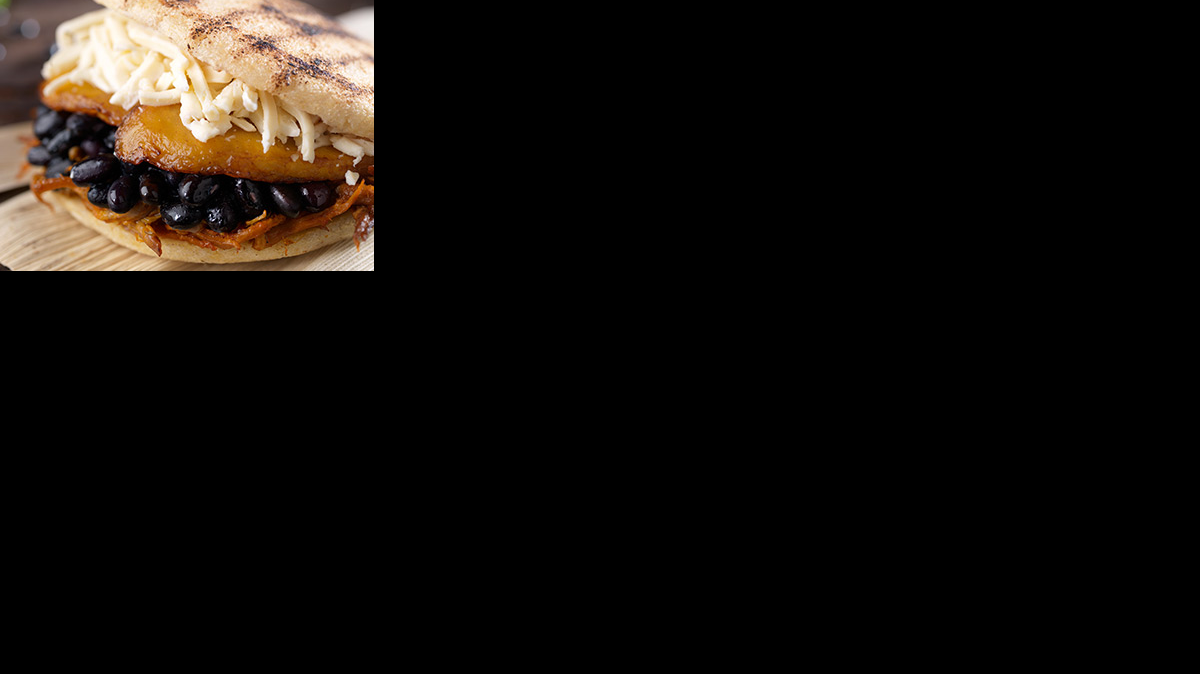 Una arepa de pabellón de Amaize, en Doral, área de Miami. 