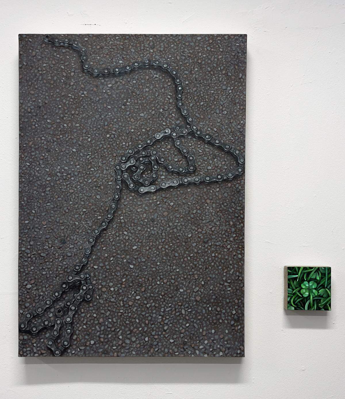‘Computational Entomology’, 2024, de Thomas Bils, óleo sobre tela, 30 x 29 pulgadas.