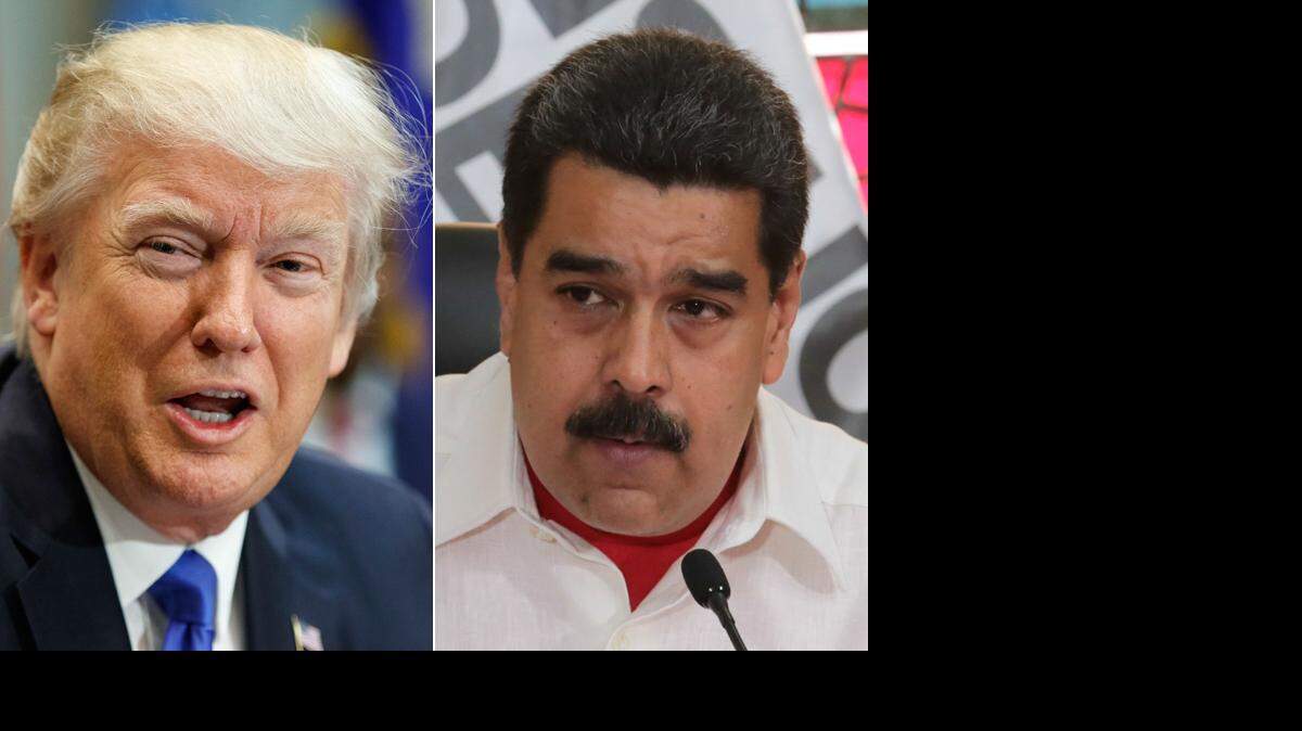 Combo de fotografías de Donald Trump y Nicolás Maduro, presidentes de Estados Unidos y de Venezuela, respectivamente. 