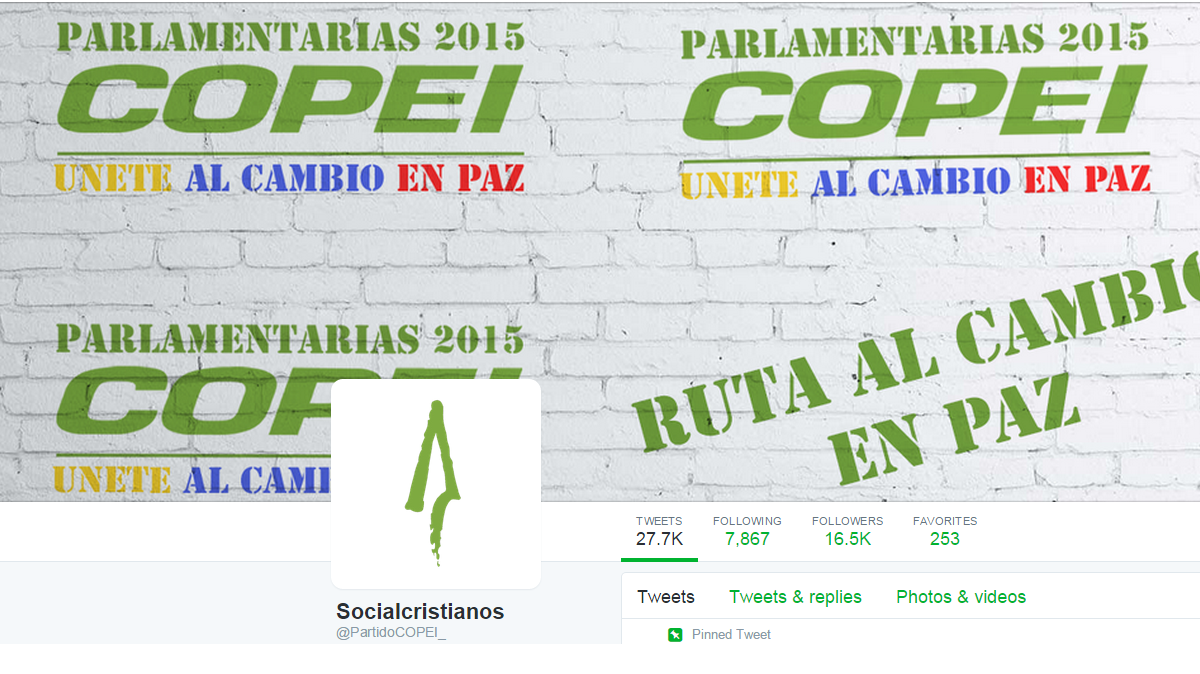 Imagen de la cuenta oficial del partido Copei