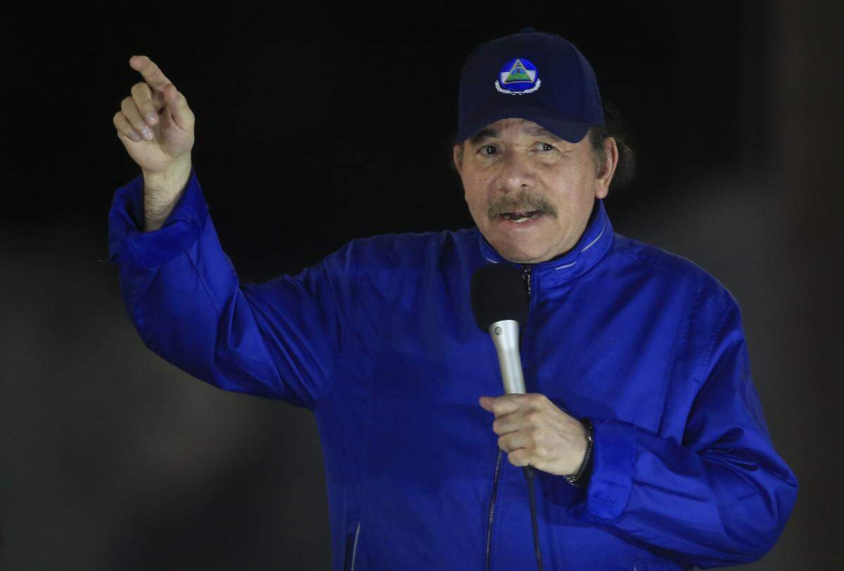 Nicaragua’s President Daniel Ortega speaks during the inauguration ceremony of a highway overpass in Managua, Nicaragua, in March 2019. Ortega’s government and opposition began negotiating last Thursday how to carry out the release of hundreds of political prisoners arrested in the past year of unrest, after the government announced it would free the prisoners within 90 days in exchange for the lifting of external sanctions.