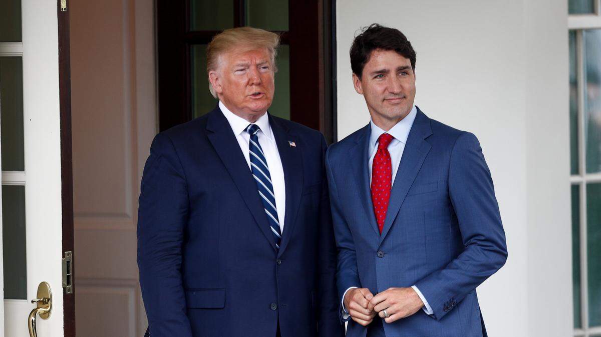 El presidente de Estados Unidos, Donald Trump, recibe al primer ministro de Canadá, Justin Trudeau, en la Casa Blanca, el 20 de junio de 2019.