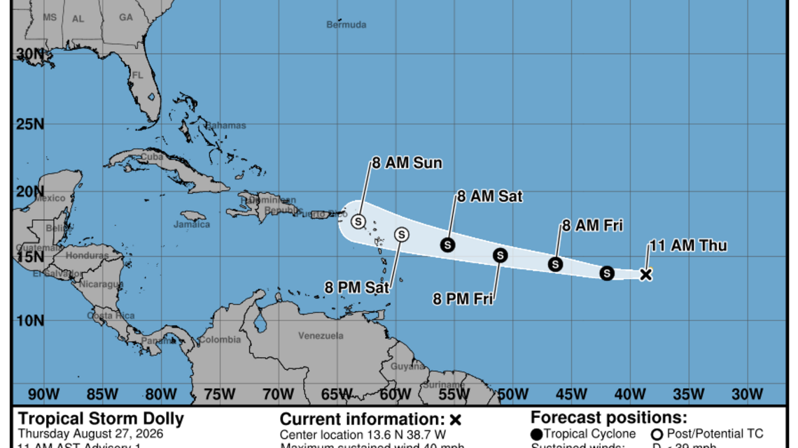 La tormenta Dolly se forma y azotaría al Caribe con lluvias intensas