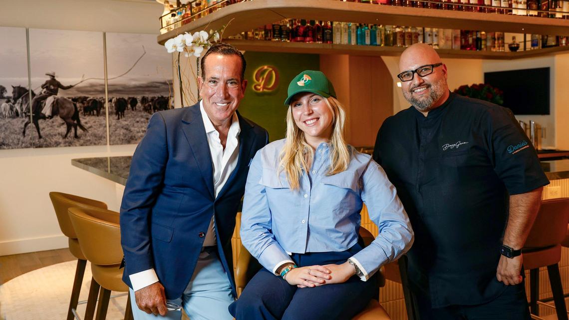 Owner Thomas Angelo, Kassidy Angelo and chef Daniel Ganem at Daniel’s in Fort Lauderdale.