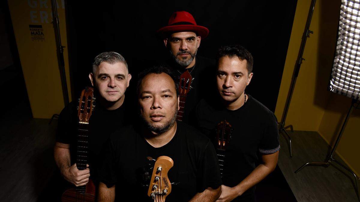 En primer plano, Rodner Padilla, detrás, Jorge Glem; Héctor Molina (izq), y Edward Ramírez (dcha).