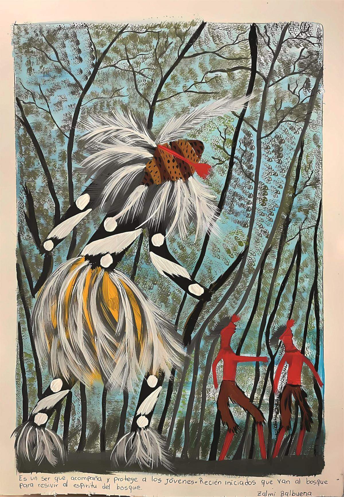 Sin título, 2023, de Salmi López Balbuena. Acrílico sobre cartón, 15.7 x 12.5 pulgadas (40 x 32 cm). Colección privada.
